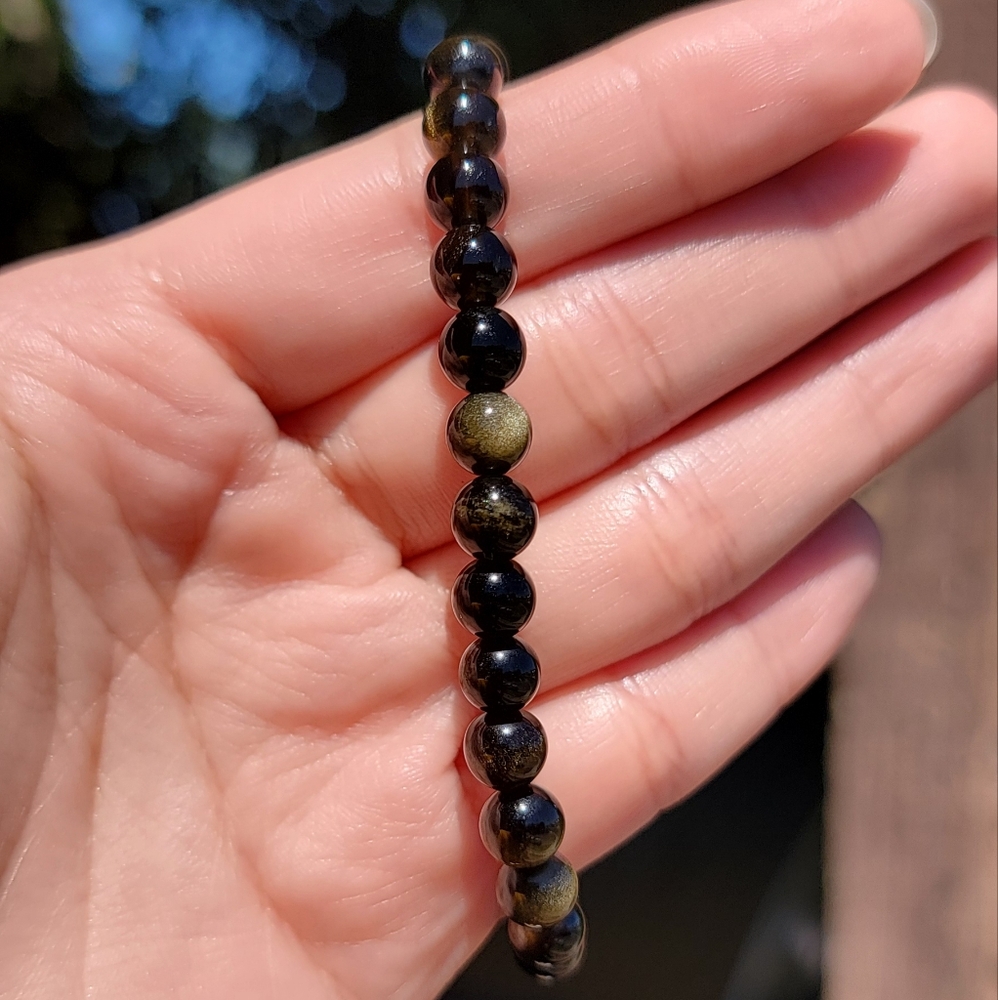 NEW 6MM GOLDEN SHEEN OBSIDIAN